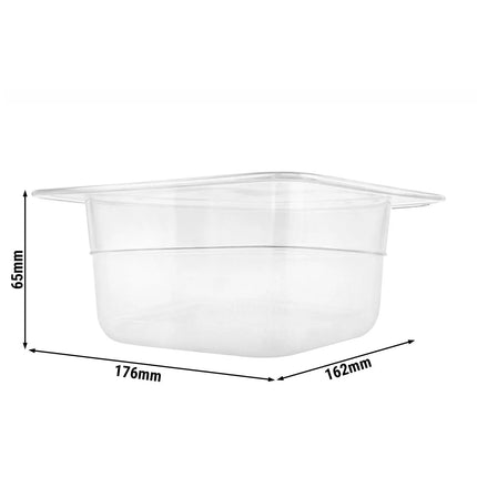 GGM Gastro (12 Cái) Khay GN 1/6 Polypropylene - Mờ - 1L - Cao 65mm