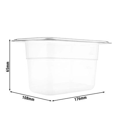 GGM Gastro (12 Cái) Khay GN 1/9 Polypropylene - Mờ - 0.57L - Cao 65mm