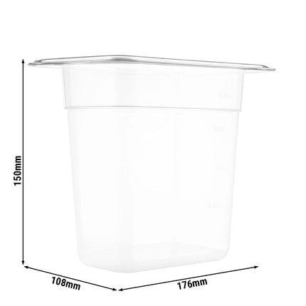 GGM Gastro (12 Cái) Khay GN 1/9 Polypropylene - Mờ - 1.27L - Cao 150mm