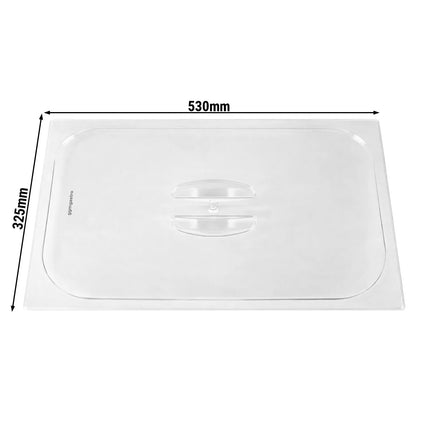 GGM Gastro (12 Cái) Nắp GN 1/1 Polycarbonate - Trong Suốt - 530x325x27mm