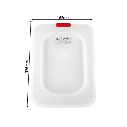 GGM Gastro (12 Cái) Nắp GN 1/6 Polypropylene - Trong Suốt - 176x162mm - Cao 13mm