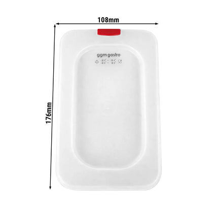 GGM Gastro (12 Cái) Nắp GN 1/9 Polypropylene - Trong Suốt - 176x108mm - Cao 13mm