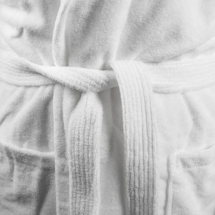 GGM Gastro (12 pcs) Bathrobe with Shawl Collar - Size: M - White - Velour Outer/Towelling Inner