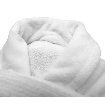 GGM Gastro (12 pcs) Bathrobe with Shawl Collar - Size: XXL - White - Velour Outer/Towelling Inner