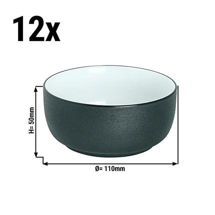 GGM Gastro (12 pcs) Bowl - Cosmic - Porcelain - 320ml - round - Ø 110mm - Black