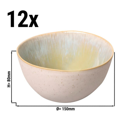 GGM Gastro (12 pcs) Bowl - Light Blue Sea - Stoneware - 800ml - Ø 150mm - Blue