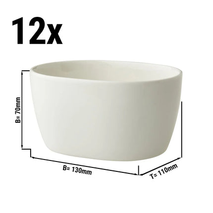 GGM Gastro (12 pcs) Bowl - Lux - Porcelain - 100ml - 130x110mm - Ivory