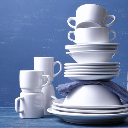 GGM Gastro (12 pcs) BUDGETLINE - Cappuccino saucers - Ø140mm - White