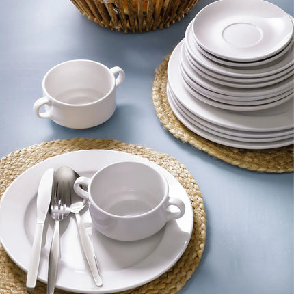 GGM Gastro (12 pcs) BUDGETLINE - Cappuccino saucers - Ø145mm - White