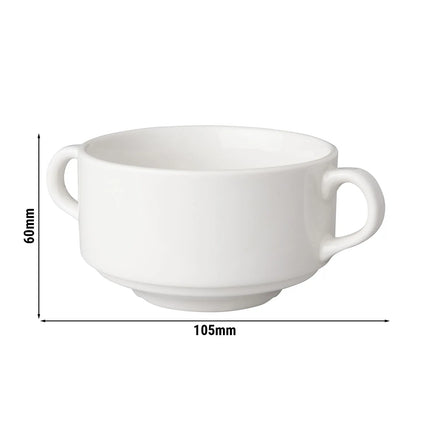 GGM Gastro (12 pcs) BUDGETLINE - Handled Soup Cup - Mammoet - Ø 105mm - 300 ml - White