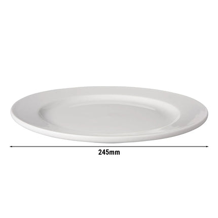 GGM Gastro (12 pcs) BUDGETLINE | Plate - flat - Porcelain - Ø245mm - White