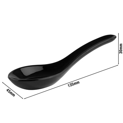 GGM Gastro (12 pcs) Canape spoon - FRIENDLY - PET (recycled) - 135mm - Black
