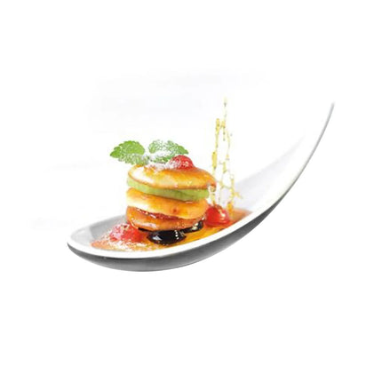 GGM Gastro (12 pcs) Canape spoon - HALFTONE - Melamine - 145mm - Black/White