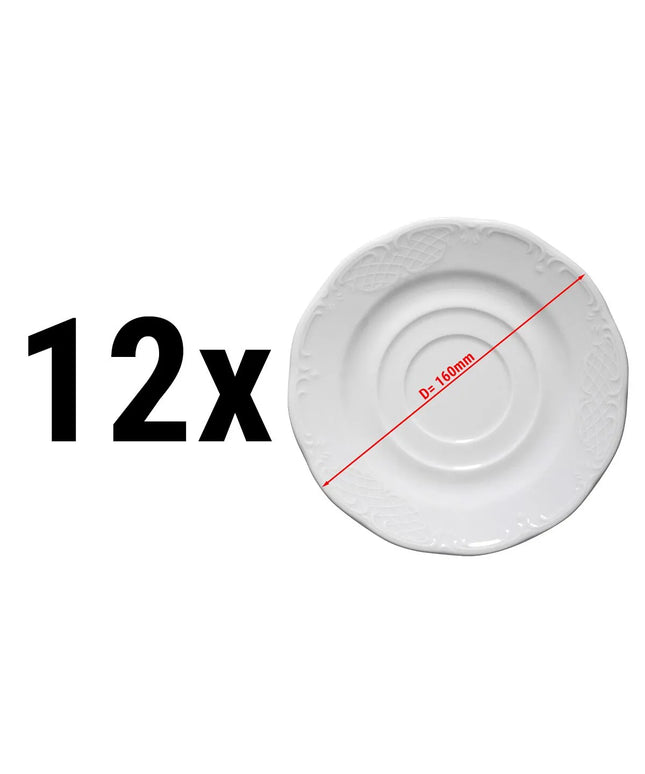 GGM Gastro (12 pcs) CLASSICO - Cappuccino saucers - Ø160mm - White