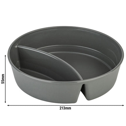 GGM Gastro (12 pcs) Compartment Food Tray Plastic - 1100ml - Round - Grey