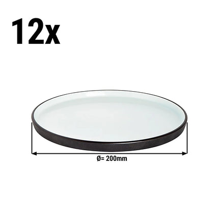 GGM Gastro (12 pcs) COSMIC | Plate - flat - Porcelain - Ø200mm - Black