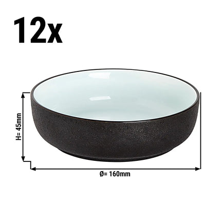 GGM Gastro (12 pcs) Dessert Bowl - Cosmic - Porcelain - 550ml - Ø 160mm - Black