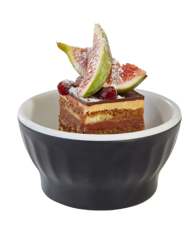 GGM Gastro (12 pcs) Dessert Bowl - HALFTONE - Melamine - 100ml - round - Ø 80mm - Black/White