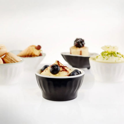 GGM Gastro (12 pcs) Dessert Bowl - HALFTONE - Melamine - 100ml - round - Ø 80mm - Black/White