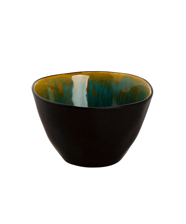 GGM Gastro (12 pcs) Dessert Bowl - Lotus - Stoneware - round - Ø 80mm - Black/Turquoise