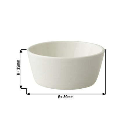 GGM Gastro (12 pcs) Dessert Bowl - Lux - Porcelain - 100ml - Ø 80mm - Ivory