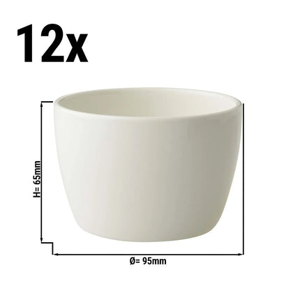 GGM Gastro (12 pcs) Dessert Bowl - Lux - Porcelain - 300ml - round - Ø95mm - Ivory