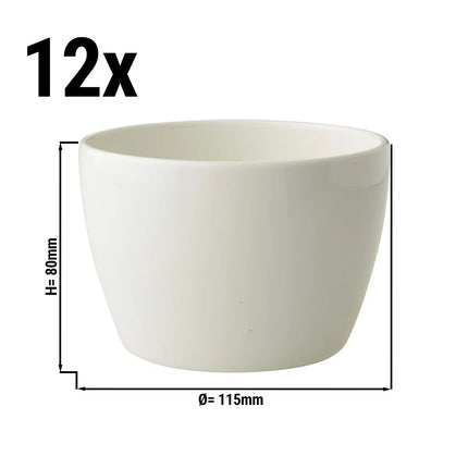 GGM Gastro (12 pcs) Dessert Bowl - Lux - Porcelain - 450ml - Ø 115mm - Ivory