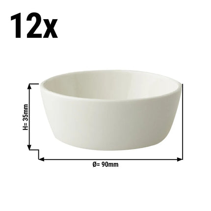 GGM Gastro (12 pcs) Dessert Bowl - Lux - Porcelain - Ø 90mm - Ivory