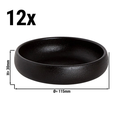 GGM Gastro (12 pcs) Dessert Bowl - Universe - Porcelain - 200ml - round - Ø 115mm - Black