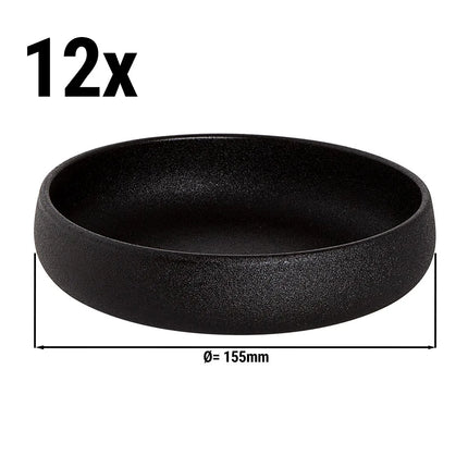 GGM Gastro (12 pcs) Dessert Bowl - Universe - Porcelain - round - Ø 155mm - Black
