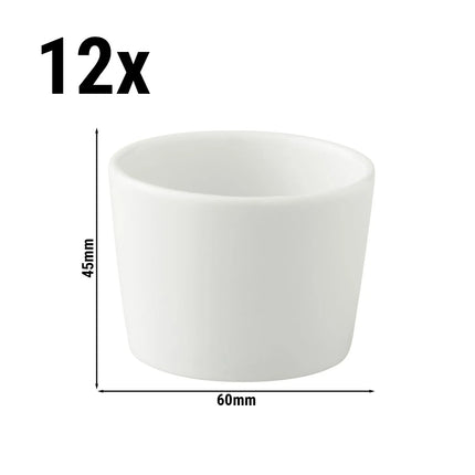 GGM Gastro (12 pcs) Dessert Bowl - White Delight - Porcelain - 80ml - round - Ø 60mm - White
