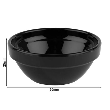 GGM Gastro (12 pcs) Dipping Pot - FRIENDLY - PET - 20ml - round - Ø60mm - Black