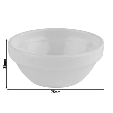 GGM Gastro (12 pcs) Dipping Pot - FRIENDLY - PET - 50ml - round - Ø75mm - White