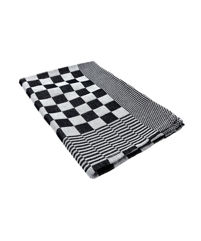 GGM Gastro (12 pcs) Dishcloth made of Cotton Checked - 65x65cm - Black / White checked