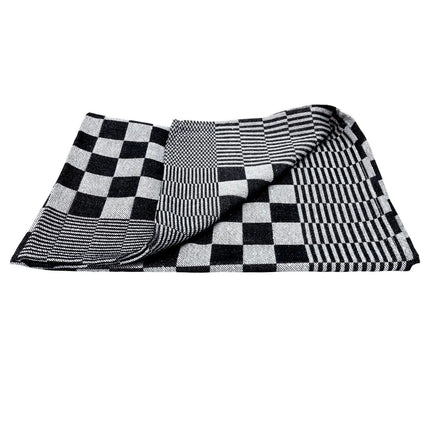 GGM Gastro (12 pcs) Dishcloth made of Cotton Checked - 65x65cm - Black / White checked