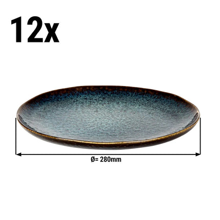 GGM Gastro (12 pcs) ECCENTRIC | Plate - flat - Stoneware - Ø280mm - Petrol Blue