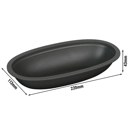 GGM Gastro (12 pcs) Food Lidding Tray - 500ml - Oval - Grey