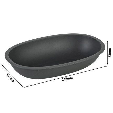 GGM Gastro (12 pcs) Food Lidding Tray Polypropylene - 800ml - Oval - Grey