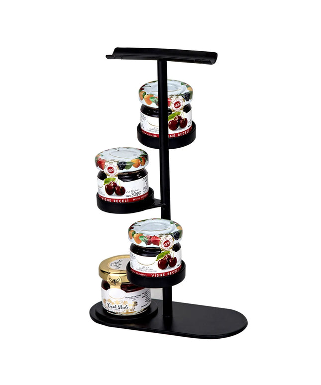 GGM Gastro (12 pcs) Jam Etagere / Buffet Stand - Stainless steel, powder-coated - Black - Height: 230mm - with 4 shelves