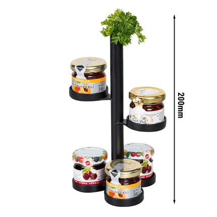 GGM Gastro (12 pcs) Jam Etagere / Buffet Stand - Stainless steel, powder-coated - Black - Height: 200mm - with 5 shelves