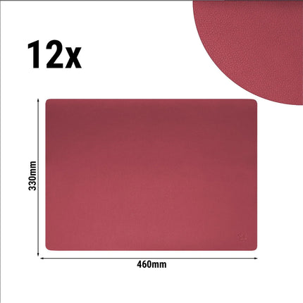 GGM Gastro (12 pcs) James Placemats - 33x46cm - Burgundy
