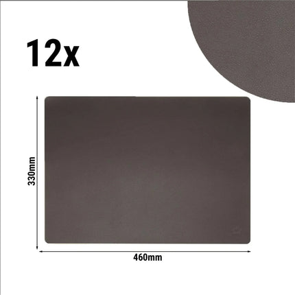 GGM Gastro (12 pcs) James Placemats - faux leather - 33x46cm - Mocha