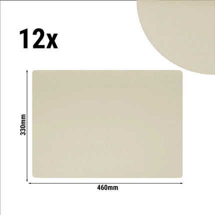 GGM Gastro (12 pcs) James Placemats - leather-look - 33x46cm - Taupe