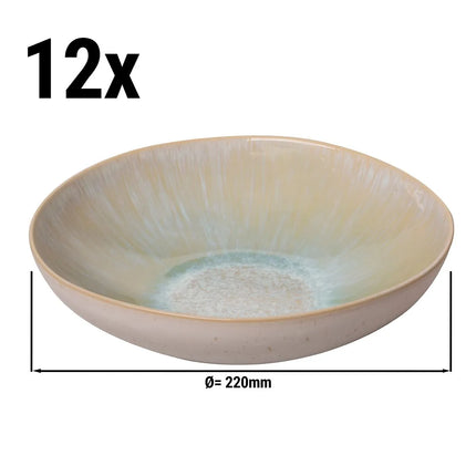GGM Gastro (12 pcs) LIGHT BLUE SEA | Deep Plate - Stoneware - Ø220mm - Blue