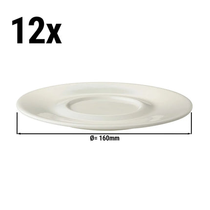 GGM Gastro (12 pcs) LUX - Cappuccino saucers - Ø160mm - Ivory