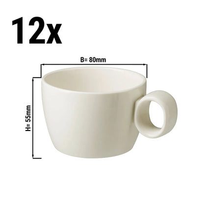 GGM Gastro (12 pcs) LUX | Coffee Cup Maastricht - 160ml - Ivory