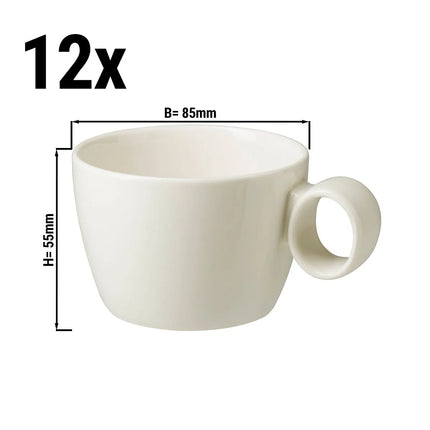 GGM Gastro (12 pcs) LUX | Coffee Cup Maastricht - 190ml - Ivory