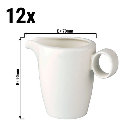 GGM Gastro (12 pcs) Lux - Milk Jug - 150ml - Porcelain - Ivory - Dishwasher-safe; Microwave- and oven-safe; CE‑stamped