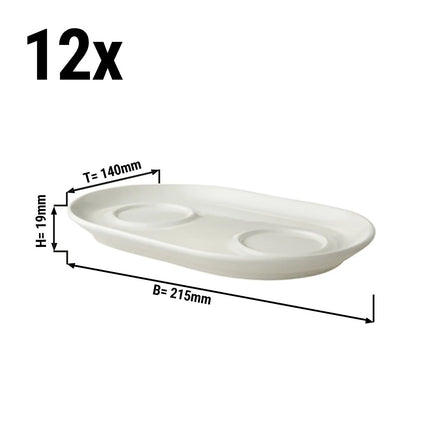 GGM Gastro (12 pcs) LUX - Milk & sugar tray - 215x140mm - Ivory