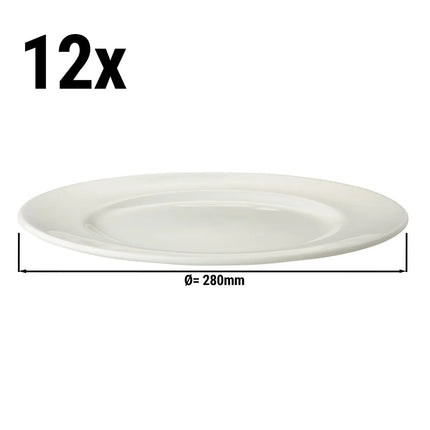 GGM Gastro (12 pcs) LUX | Plate - flat - Porcelain - Ø280mm - Ivory